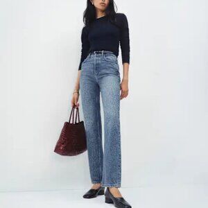 Reformation Cynthia High Rise Straight Cropped Jeans Blue - Size 29